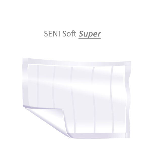 Seni Soft Super 90x60cm, Krankenunterlagen, Einmal-Bettschutz aus Zellstoff-Flocken, Saugstärke 2000ml, (P=50)